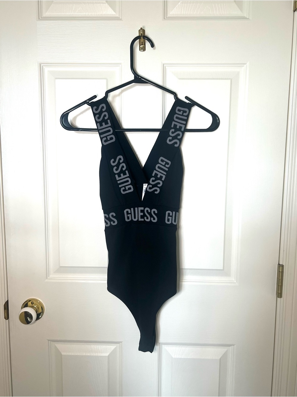 GUESS Black Logo Strap Bodysuit